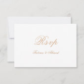 エレガント金ゴールドイスラム教徒の結婚式RSVPカード 出欠カード (正面)