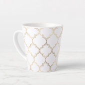 エレガント金ゴールドイスラーム幾何学模様 カフェラテマグ (左アングル)