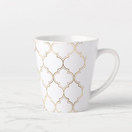 エレガント金ゴールドイスラーム幾何学模様 カフェラテマグ (右)