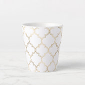 エレガント金ゴールドイスラーム幾何学模様 カフェラテマグ (正面)