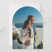 エレガント金ゴールドイタリアンアーチブルータイル結婚レモン 招待状 (裏面)