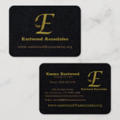 エレガント金ゴールドイニシャルレターEロゴ名刺 名刺 (正面/裏面)