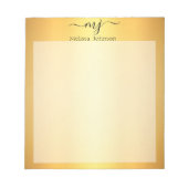 エレガント金ゴールドイニシャル ノートパッド (正面)