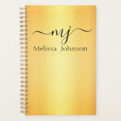 エレガント金ゴールドイニシャル プランナー手帳 (正面)