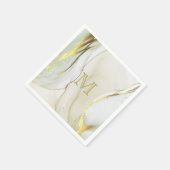 エレガント金ゴールドインク抽象芸術パターンモノグラム スタンダードカクテルナプキン (角)