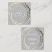 エレガント金ゴールドウェディングプランナー スクエア名刺 (正面/裏面)