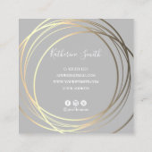 エレガント金ゴールドウェディングプランナー スクエア名刺 (裏面)