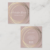 エレガント金ゴールドウェディングプランナー スクエア名刺 (正面/裏面)