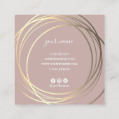 エレガント金ゴールドウェディングプランナー スクエア名刺 (裏面)