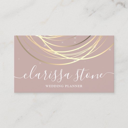 エレガント金ゴールドウェディングプランナー 名刺 (正面)