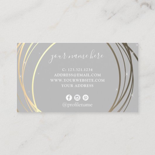 エレガント金ゴールドウェディングプランナー 名刺 (裏面)