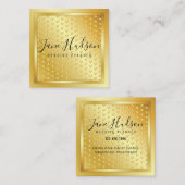 エレガント金ゴールドオン金ゴールド斑点ミニマル編集可能 スクエア名刺 (正面/裏面)