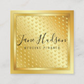 エレガント金ゴールドオン金ゴールド斑点ミニマル編集可能 スクエア名刺 (正面)