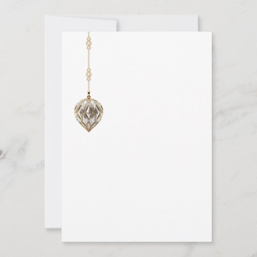 エレガント金ゴールドオーナメントクリスマスパーティの招待状 招待状 (裏面)