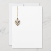 エレガント金ゴールドオーナメントクリスマスパーティー 招待状 (裏面)