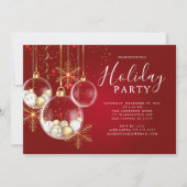 エレガント金ゴールドオーナメントパーティー 招待状 (正面)