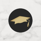 エレガント金ゴールドオーナメント卒業生 コンフェッティ (スモール正面)