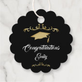 エレガント金ゴールドオーナメント卒業生 フェイバータグ (裏面)