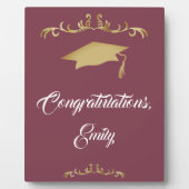 エレガント金ゴールドオーナメント卒業生 フォトプラーク (正面)