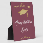 エレガント金ゴールドオーナメント卒業生 フォトプラーク (側面)