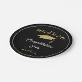 エレガント金ゴールドオーナメント卒業生 ペーパープレート (アングル)