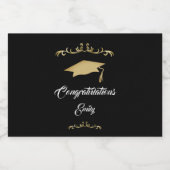 エレガント金ゴールドオーナメント卒業生 リキュールボトルラベル (シングルラベル)