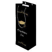 エレガント金ゴールドオーナメント卒業生 ワインギフトバッグ (裏面アングル)