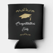 エレガント金ゴールドオーナメント卒業生 缶クーラー (正面)