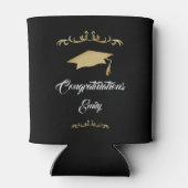 エレガント金ゴールドオーナメント卒業生 缶クーラー (裏面)