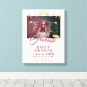 エレガント金ゴールドオーナメント大学院写真卒業 キャンバスプリント (インサイチュ (ウッドフロア))