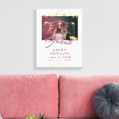 エレガント金ゴールドオーナメント大学院写真卒業 キャンバスプリント (インサイチュ (リビング))