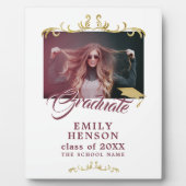 エレガント金ゴールドオーナメント大学院卒業写真 フォトプラーク (正面)