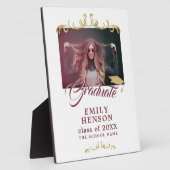 エレガント金ゴールドオーナメント大学院卒業写真 フォトプラーク (側面)