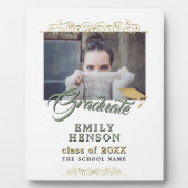 エレガント金ゴールドオーナメント大学院卒業写真 フォトプラーク (正面)