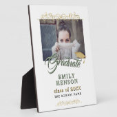 エレガント金ゴールドオーナメント大学院卒業写真 フォトプラーク (側面)