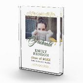 エレガント金ゴールドオーナメント大学院卒業 フォトブロック (右)