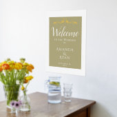 エレガント金ゴールドオーナメント歓迎結婚の 箔ポスター (レイダウン (キッチン))