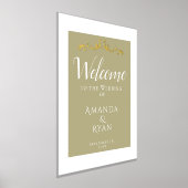 エレガント金ゴールドオーナメント歓迎結婚の 箔ポスター (レイダウン)