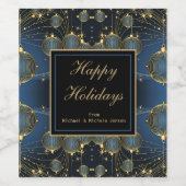 エレガント金ゴールドオーナメント ワインラベル (シングルラベル)