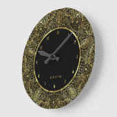 エレガント金ゴールドオーナントレースサークルフレーム ラージ壁時計 (傾斜)