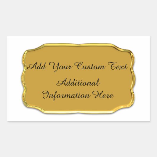 エレガント金ゴールドカスタムシール及びシール 長方形シール (正面)