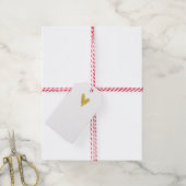 エレガント金ゴールドカスタムハートラベル |白 ギフトタグ (より糸付き)