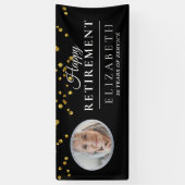 エレガント金ゴールドカスタムフォト退職パーティーバナー 横断幕 (縦)