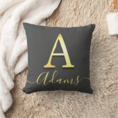 エレガント金ゴールドカスタムモノグラムA名装飾用クッション クッション (ブランケット)
