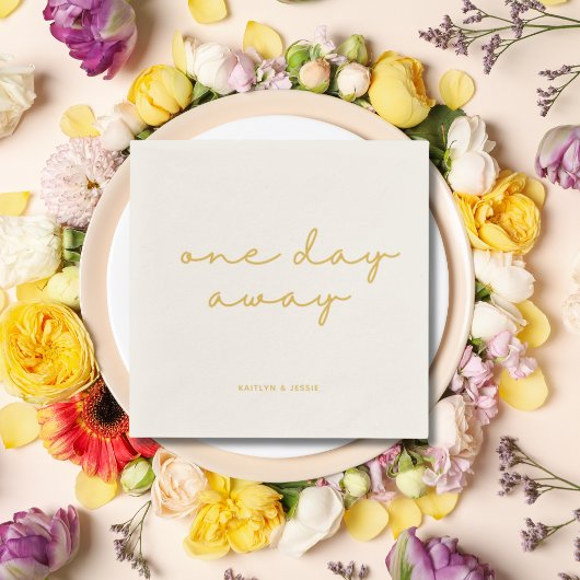 エレガント金ゴールドカスタムリハーサルディナー1日遠くに スタンダードカクテルナプキン