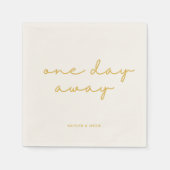 エレガント金ゴールドカスタムリハーサルディナー1日遠くに スタンダードカクテルナプキン (正面)