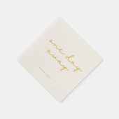 エレガント金ゴールドカスタムリハーサルディナー1日遠くに スタンダードカクテルナプキン (角)