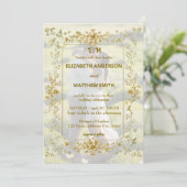 エレガント金ゴールドカップルのポートレート素朴な結婚写真 招待状 (スタンド正面)