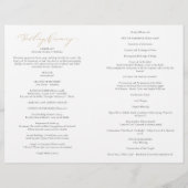 エレガント金ゴールドカトリック結婚式 プログラム全質量 (裏面)