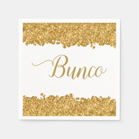 エレガント金ゴールドガーリーバンコパーティー スタンダードカクテルナプキン (正面)